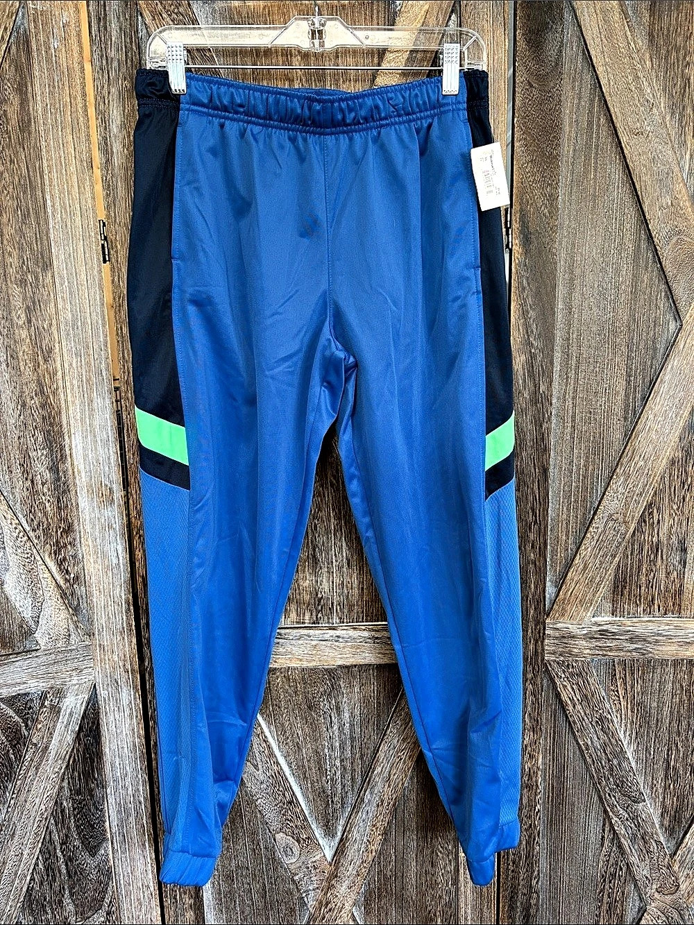 Athletic Works Boys Tricot Pant Color Block Blue & Green Boys XL